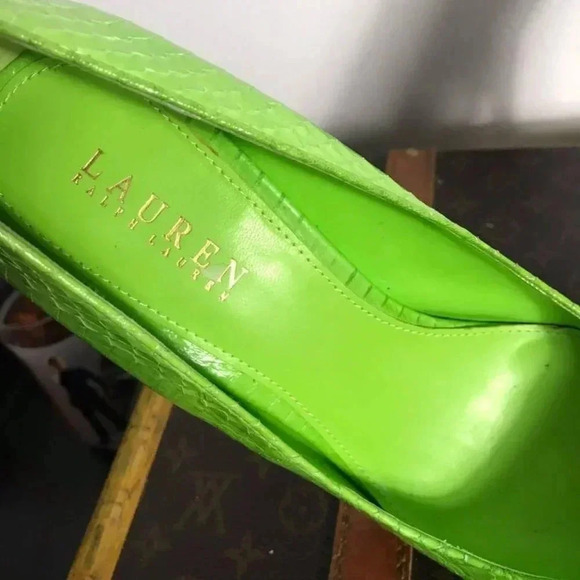 Ralph Lauren Leather Snake Skin Women’s Shoes - Picture 10 of 13